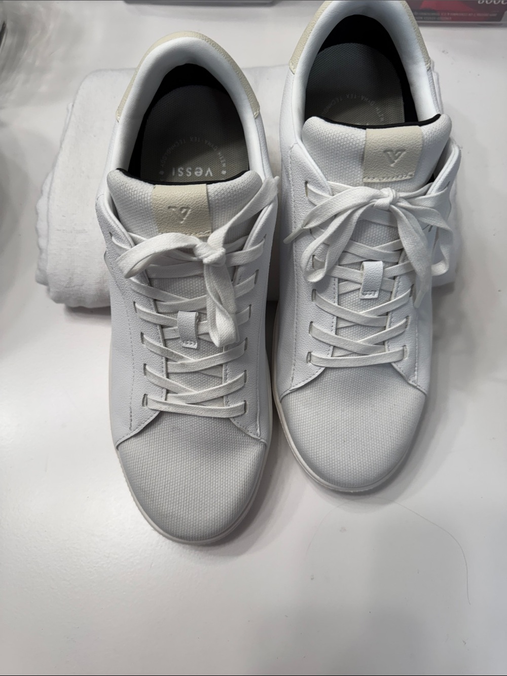 Vessi Women’s Soho White Sneakers with Cream Heel Tab